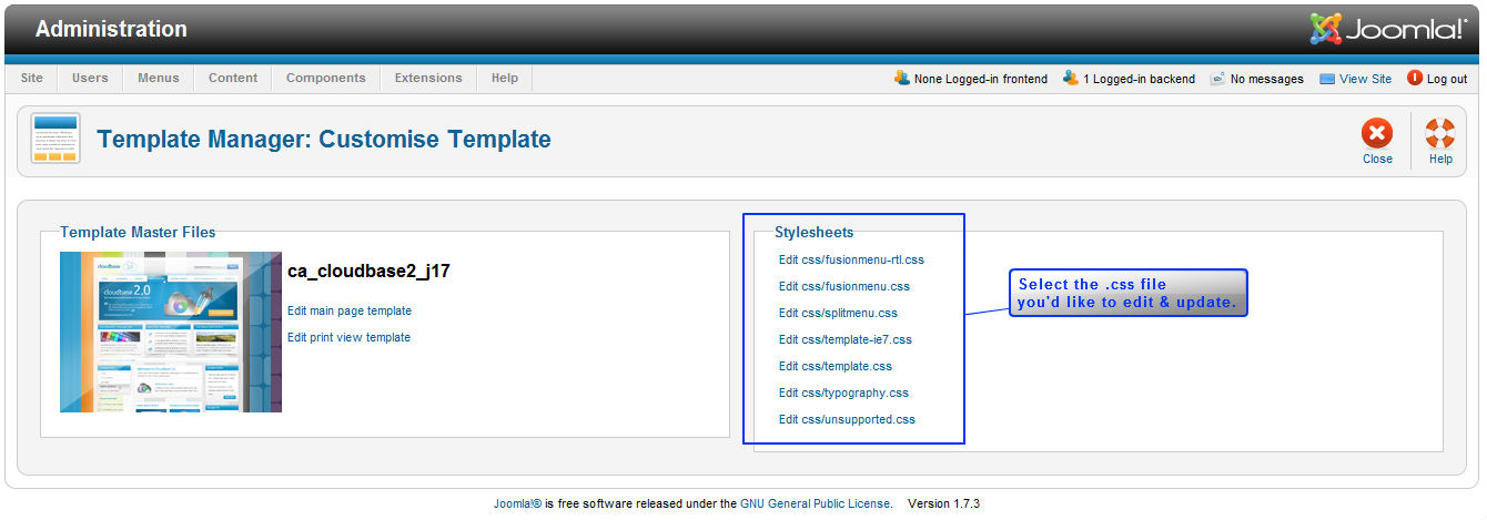 Cloudbase 2.0 Editing CSS Sheets