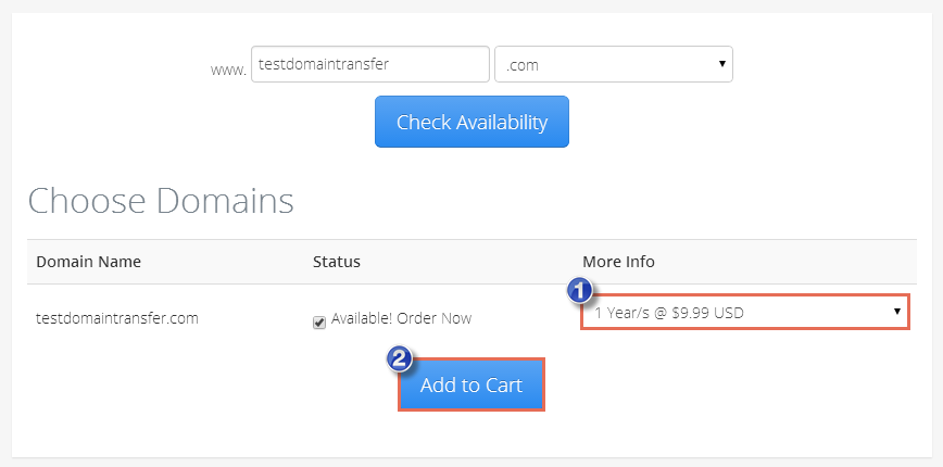 transferring domain name